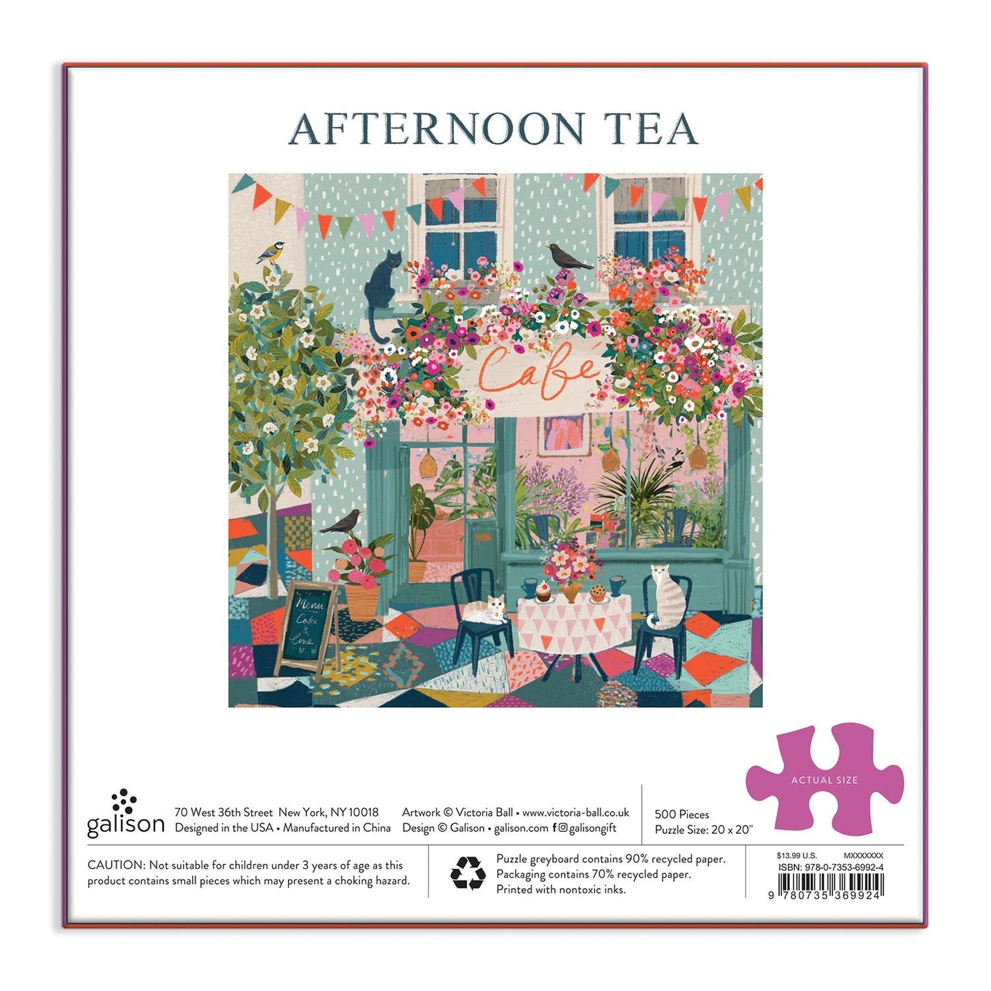 Galison 500pc - Afternoon Tea Puzzle | Art by Victoria Ball