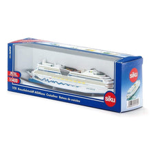 Siku AIDA cruise ship model in 1:1400 scale, a die-cast toy boat finished in authentic AIDA Cruises livery