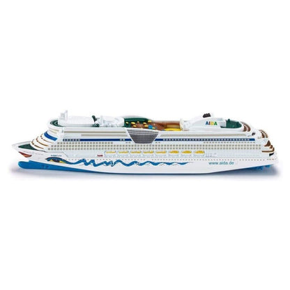 Siku AIDA cruise ship model in retail packaging, a keepsake gift for cruise fans and model ship collectors