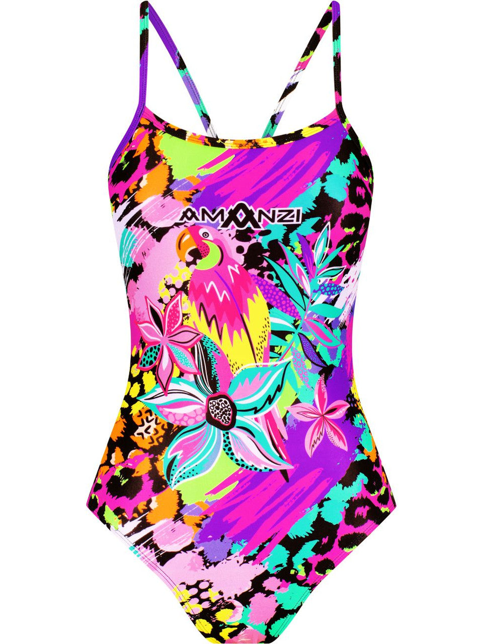 Amanzi - Girls Proback One Piece Swimmers - Neon Jungle