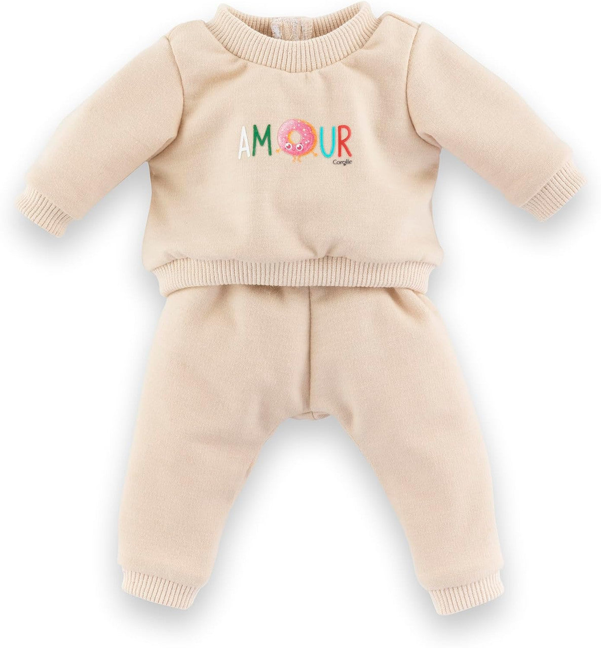 Amour Beige Jogging Set for 42cm Mon Grand Corolle baby dolls with sweatshirt and jogger pants