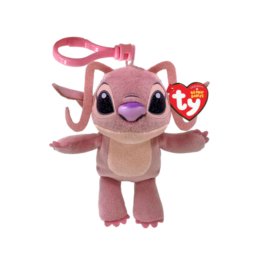 Front view of the Angel Ty Beanie Boo Clip plush toy photographed front-on on a plain white background