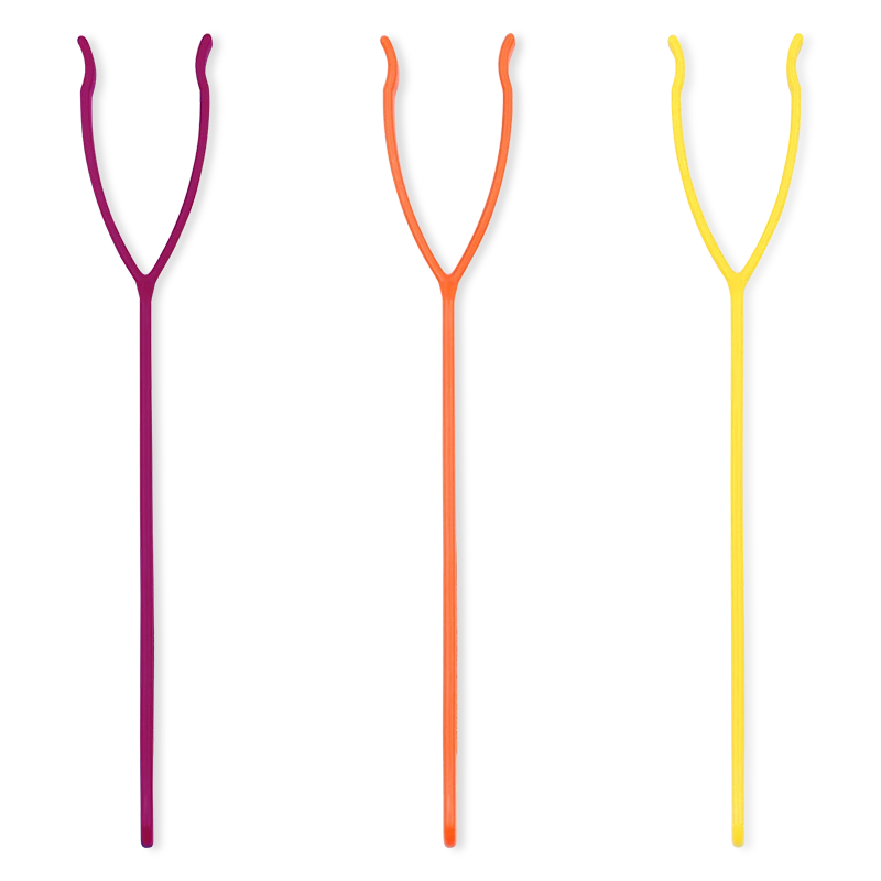 Set of three ARK proSqueezer oral motor tools lined up from easiest magenta to hardest orange