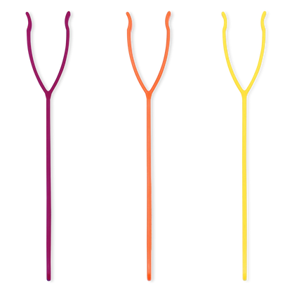 Set of three ARK proSqueezer oral motor tools lined up from easiest magenta to hardest orange
