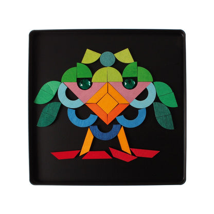 Grimm’s Magnet Puzzle Triangle, Square, Circle with Sparkling Parts