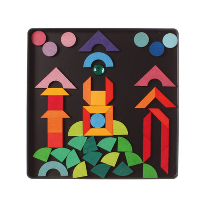 Grimm’s Magnet Puzzle Triangle, Square, Circle with Sparkling Parts