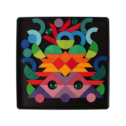 Grimm’s Magnet Puzzle Triangle, Square, Circle with Sparkling Parts