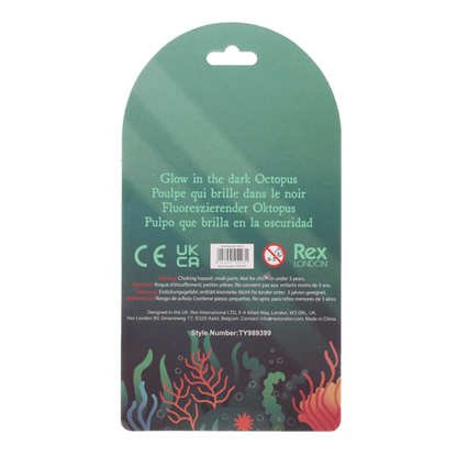 Rex London Glow in the Dark Squishy Toy -Octopus