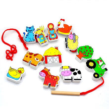 Viga Toys - Lacing Blocks Farm