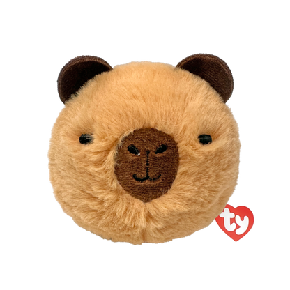 Barry the Capybara Ty Beanie Bouncer soft plush toy photographed front-on, 10cm, on a white background