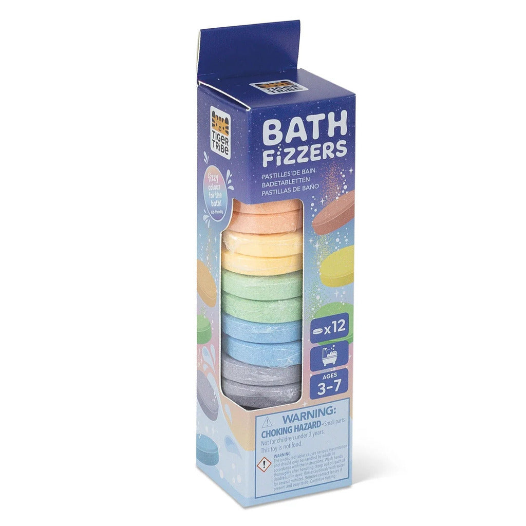 Bath fizzers for kids, colour-changing bath bombs that fizz and tint the water as they dissolve