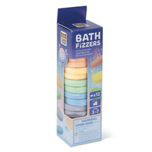 Bath fizzers for kids, colour-changing bath bombs that fizz and tint the water as they dissolve