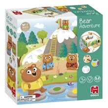 Goula Bear Adventure board game with its 3D mountain assembled, four bears and summit flag