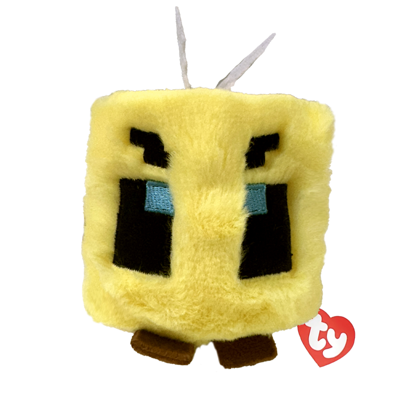 Front view of the Bee 10cm Ty Beanie Bouncer plush toy shown front-on against a plain white background