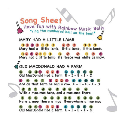 Rainbow Musical Hand Bells - 8 Piece Set