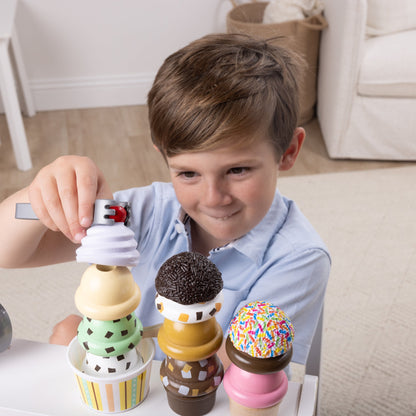 Melissa & Doug Scoop & Serve Ice Cream Counter Wooden Pretend Play Set