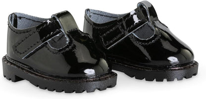Black varnished shoes accessory for 36cm Ma Corolle dolls with glossy patent finish