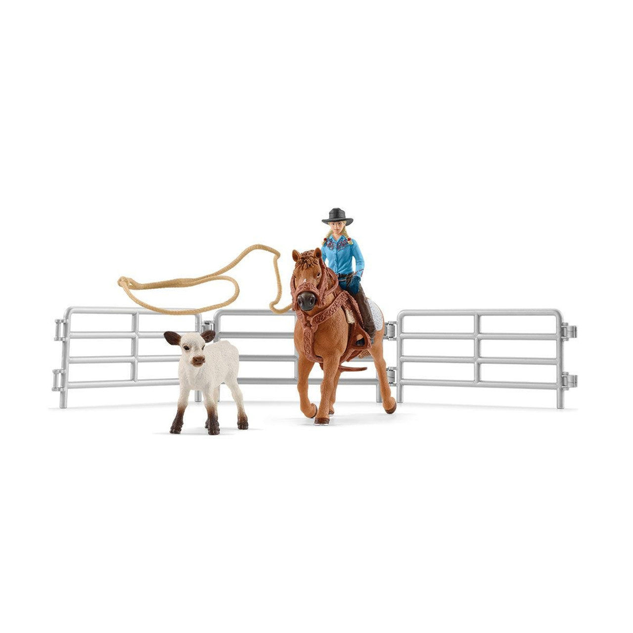 Schleich - Cowgirl Team Roping Fun 42577