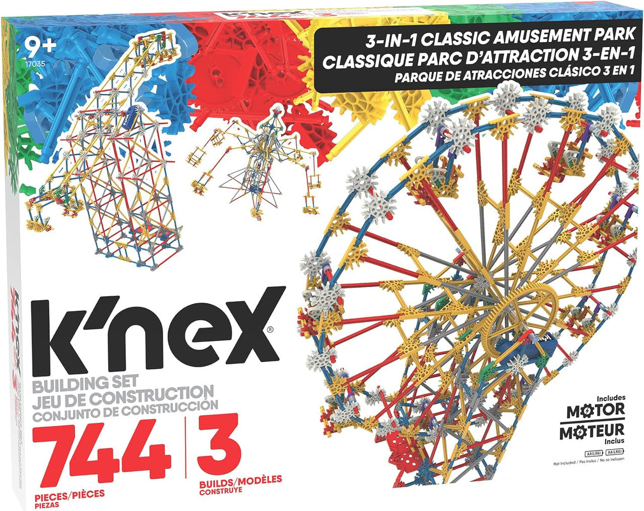 K'Nex - 3-In-1 Amusement Park 744 Pieces, 3Builds