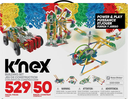 K'Nex - Power & Play Motorized 529 Pieces, 50 Builds