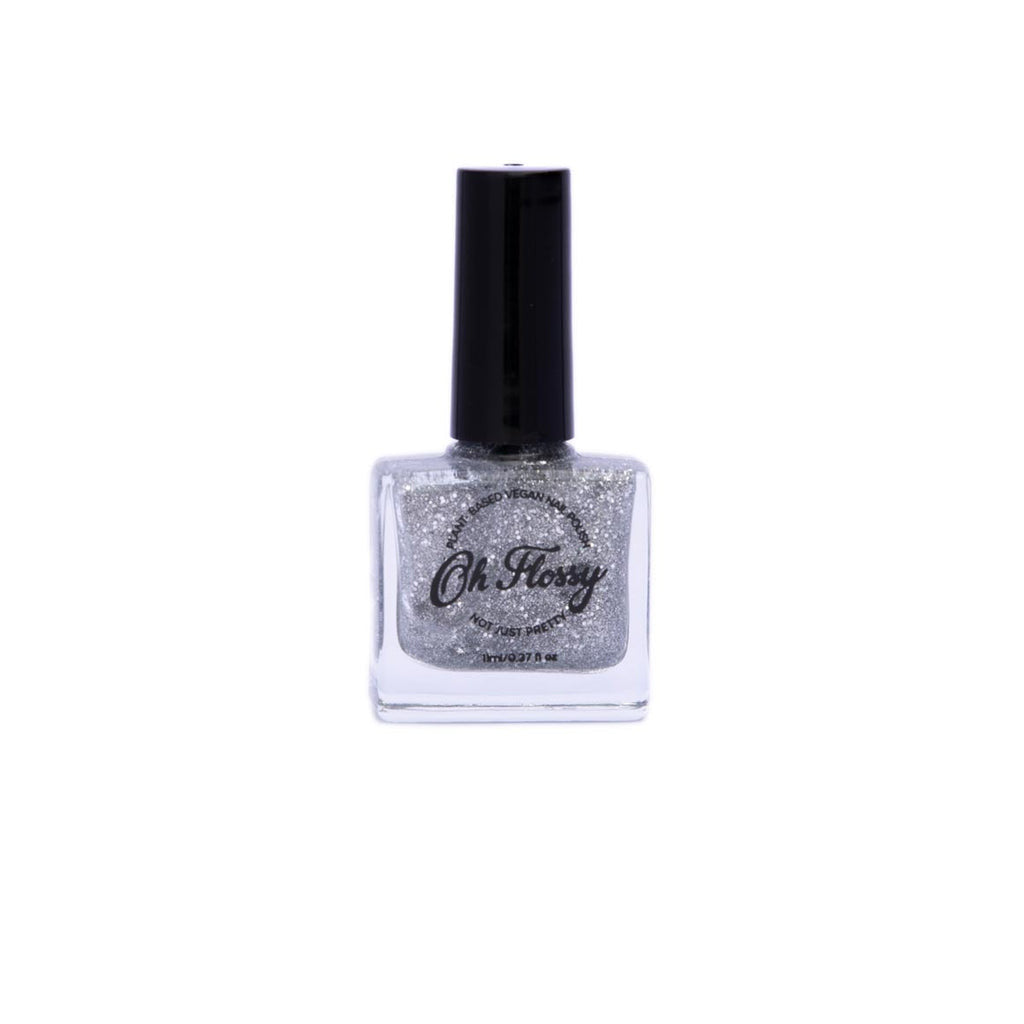 Oh Flossy Nail Polish - Authentic - Silver Glitter
