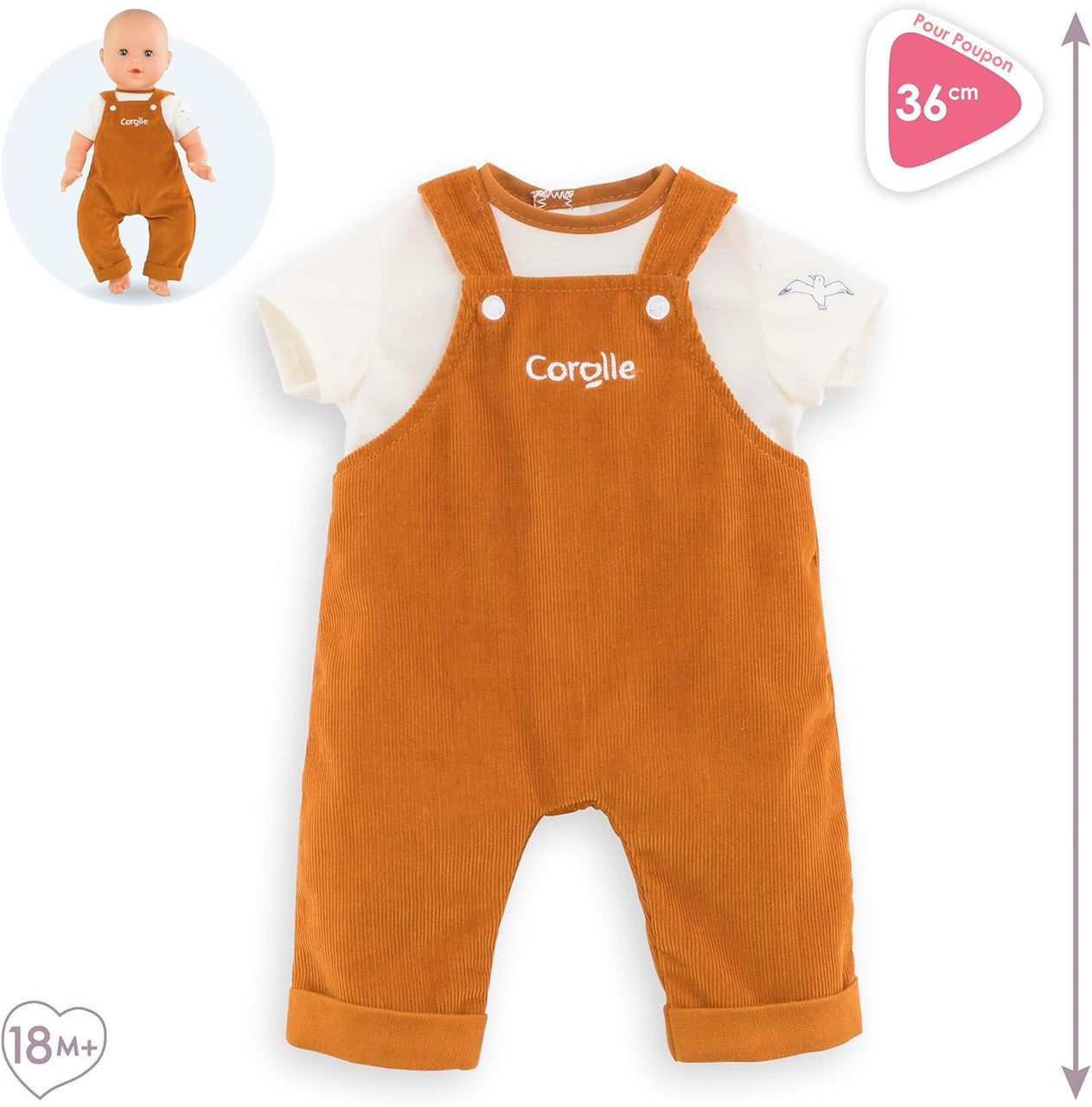 Mon Grand Poupon - Loire Riverside Overalls with T-Shirt - 36cm