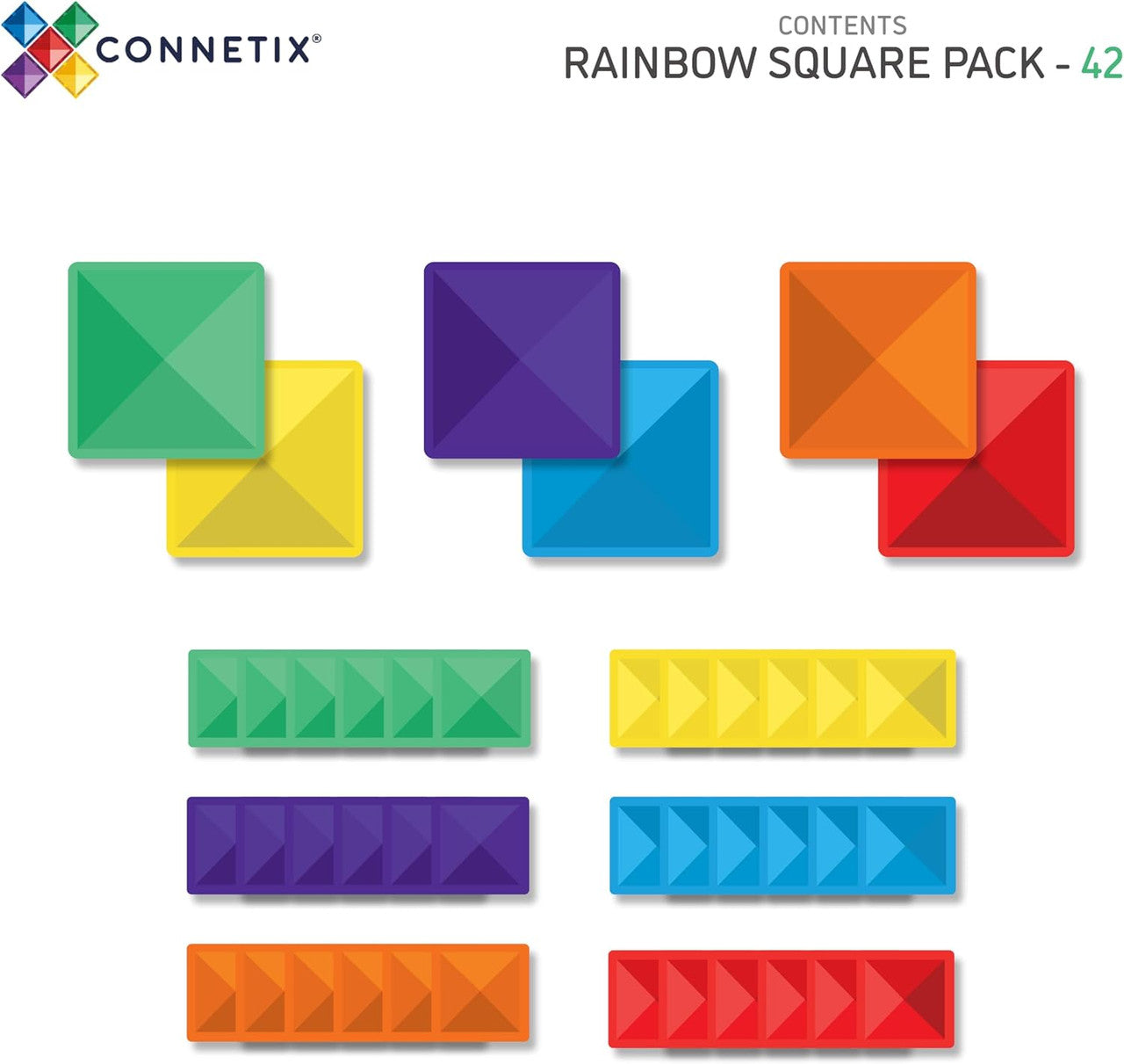 Connetix - Rainbow Square Pack 42pc