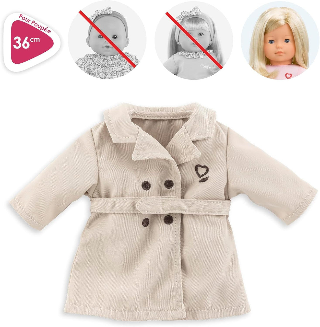 Corolle - Ma Corolle Beige Trench Coat 36cm