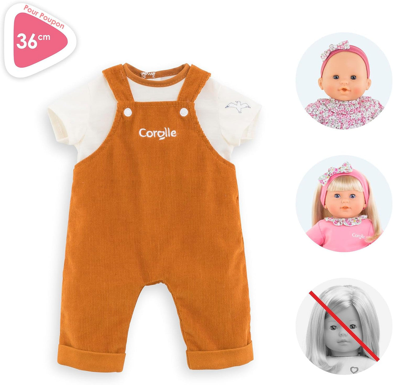 Mon Grand Poupon - Loire Riverside Overalls with T-Shirt - 36cm