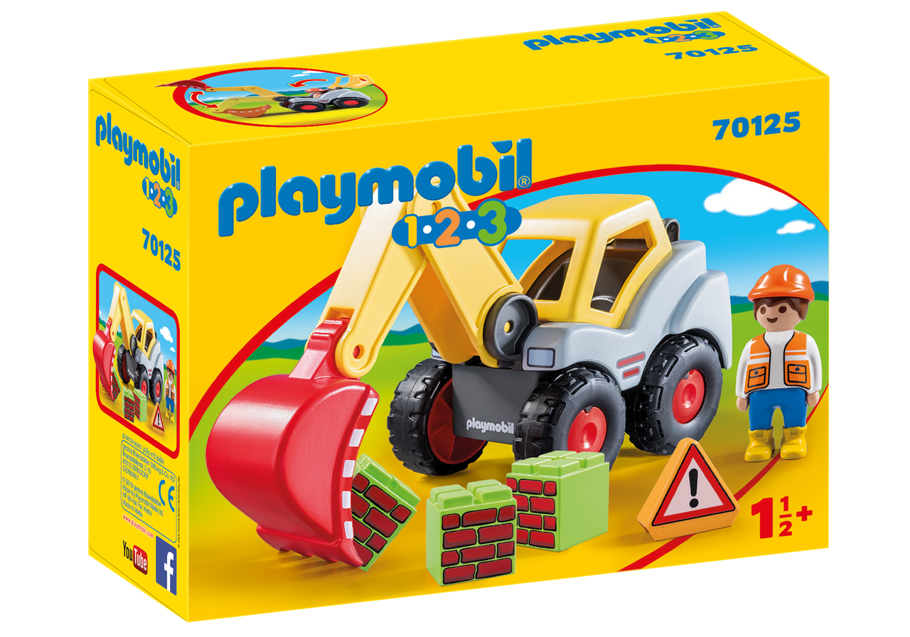 Playmobil 1.2.3 Shovel Excavator 70125