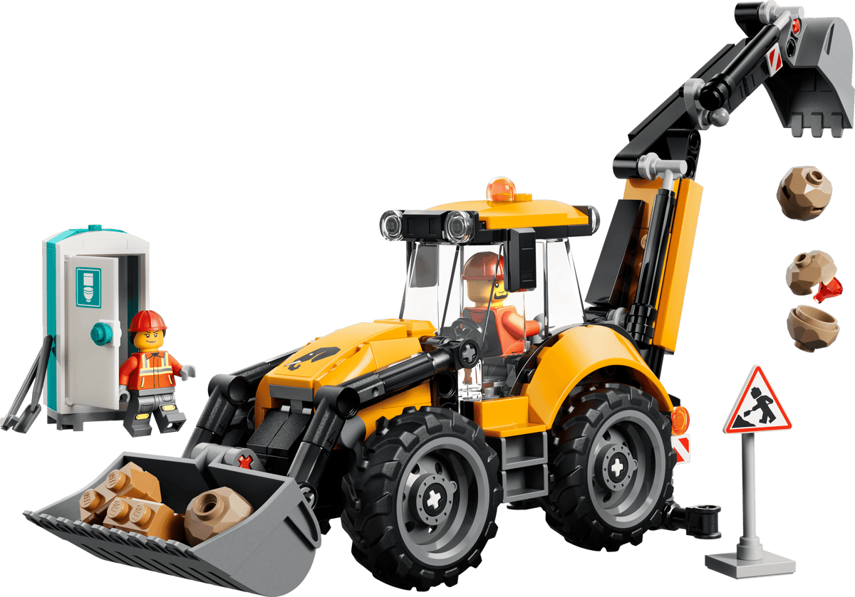 LEGO® City Yellow Backhoe Loader - Construction Toy 60480