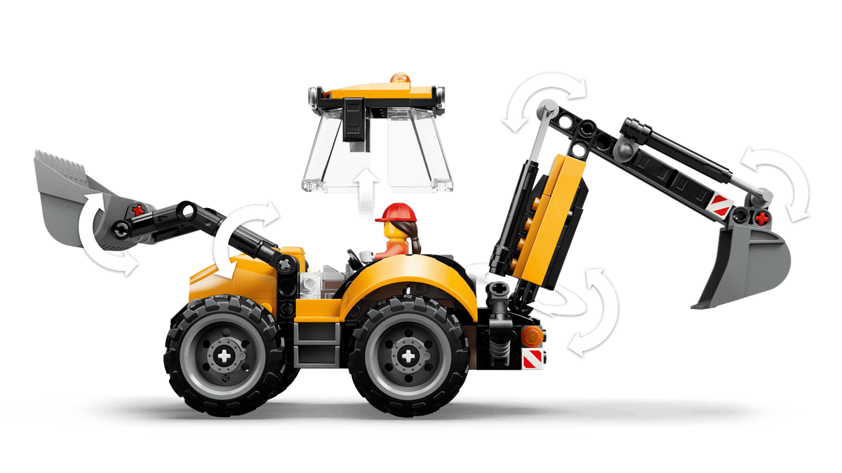 LEGO® City Yellow Backhoe Loader - Construction Toy 60480