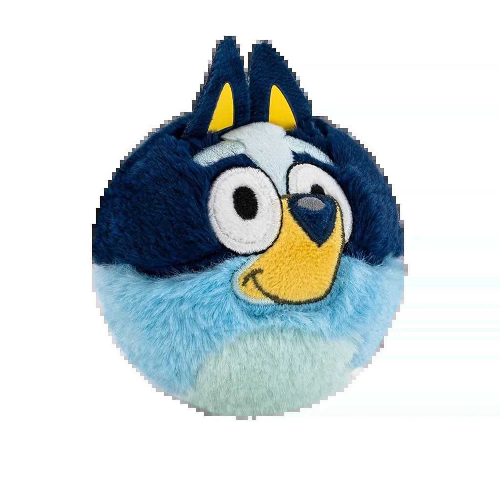 Front view of the Bluey Ty Beanie Bouncer plush toy photographed front-on, 10cm, on a white background