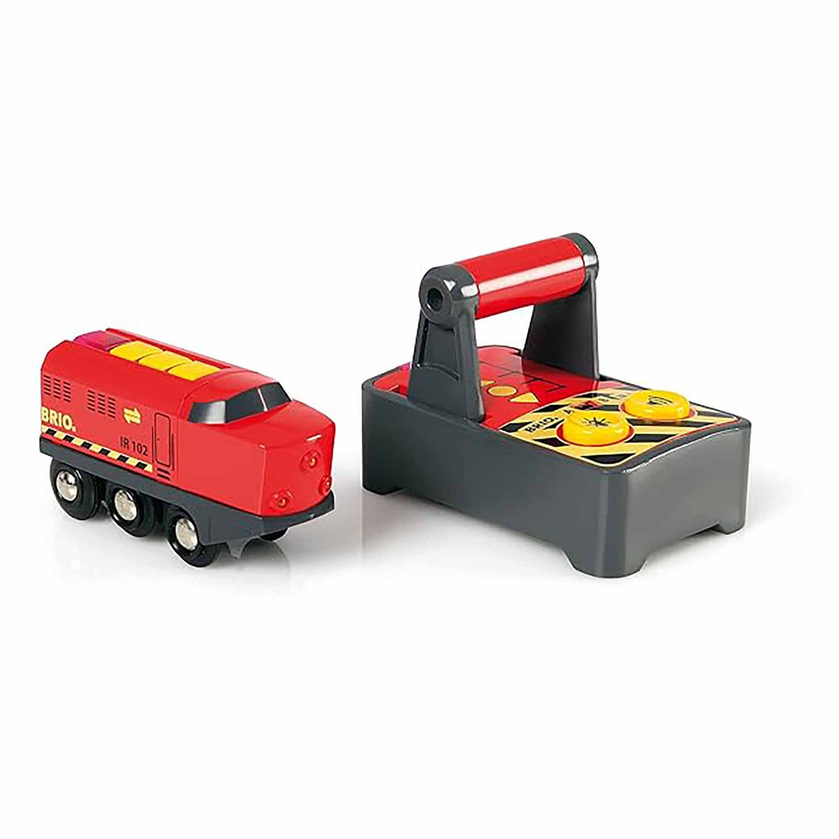 BRIO Remote Control Engine 33213 with remote controller showing train controls
