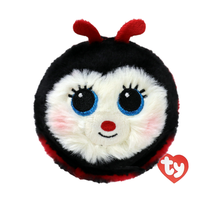 The Buggie the Red Ladybug Ty Beanie Bouncer plush toy shown front-on against a plain white background