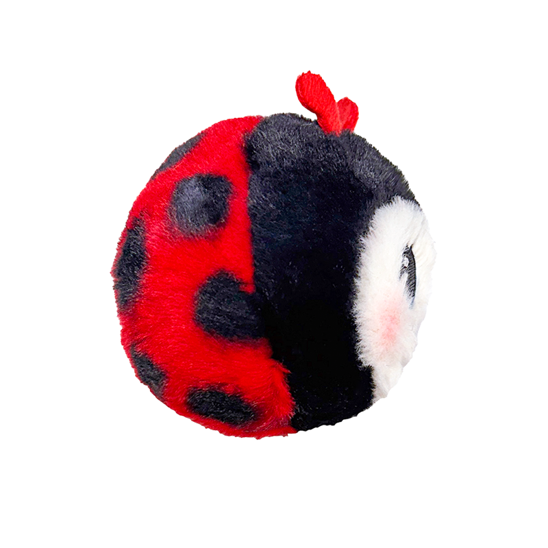 Buggie the Red Ladybug 10cm Ty plush with the red Ty Heart swing tag attached, on a plain white background