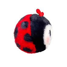 Buggie the Red Ladybug 10cm Ty plush with the red Ty Heart swing tag attached, on a plain white background