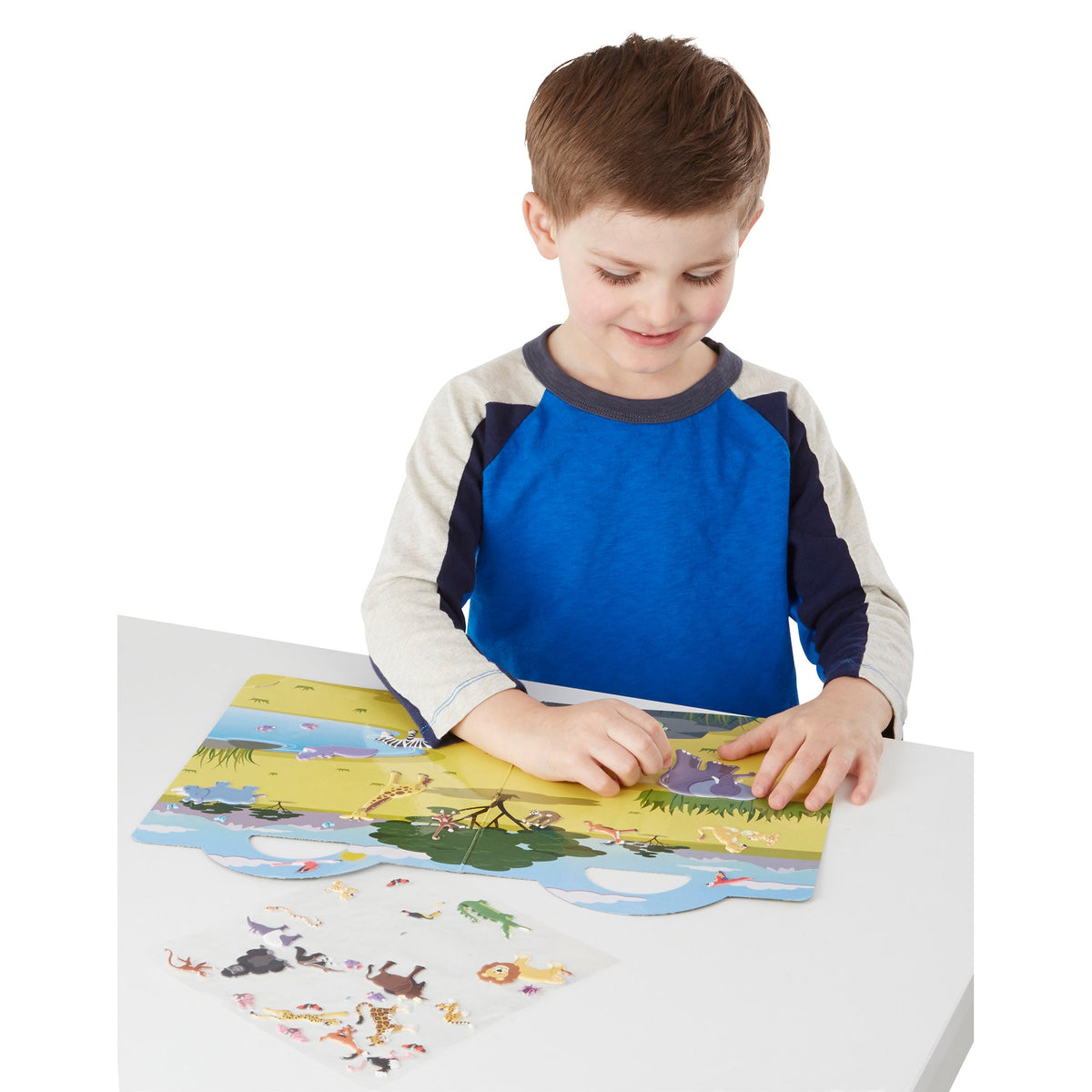 Melissa and Doug - Safari Reusable Puffy Sticker Playset