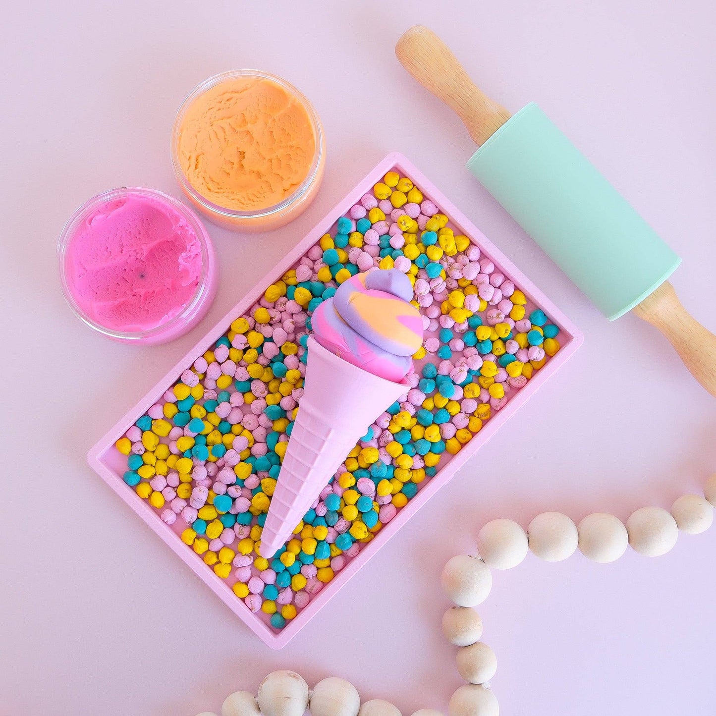 Play Sense Eco Playdough Eco Ice Cream Cone: Orange