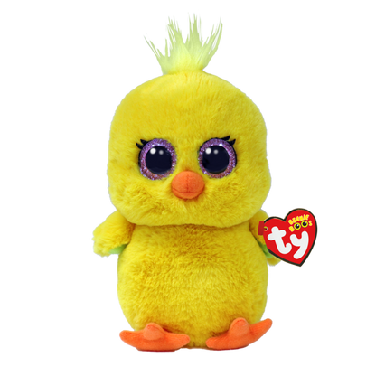 Chirps the Yellow Chick Ty Beanie Boo soft plush toy photographed front-on on a plain white background
