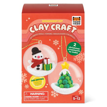 Clay craft ornament kit with snowman and tree designs, air-dry clay for kids to make and hang