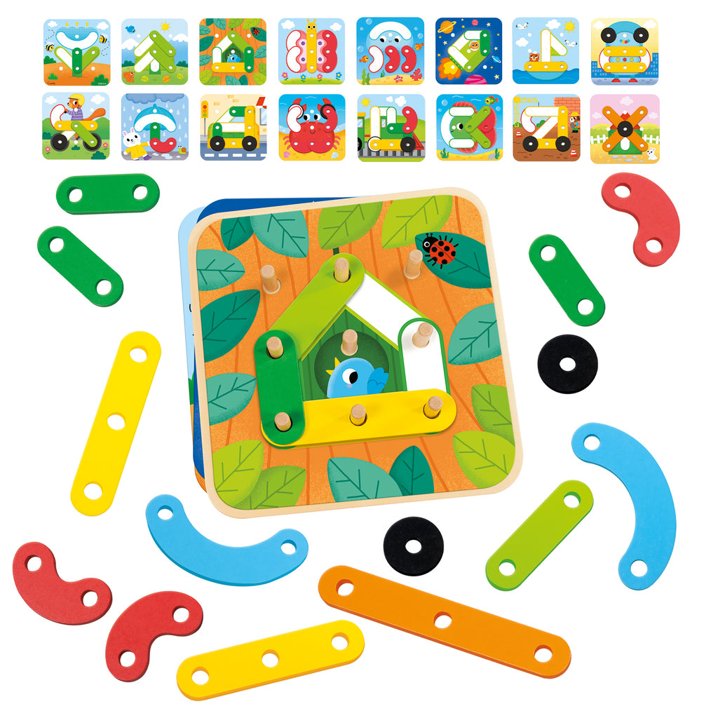 Illustrated sheet fixed to the Goula Colour Forms wooden base with the wooden holding sticks