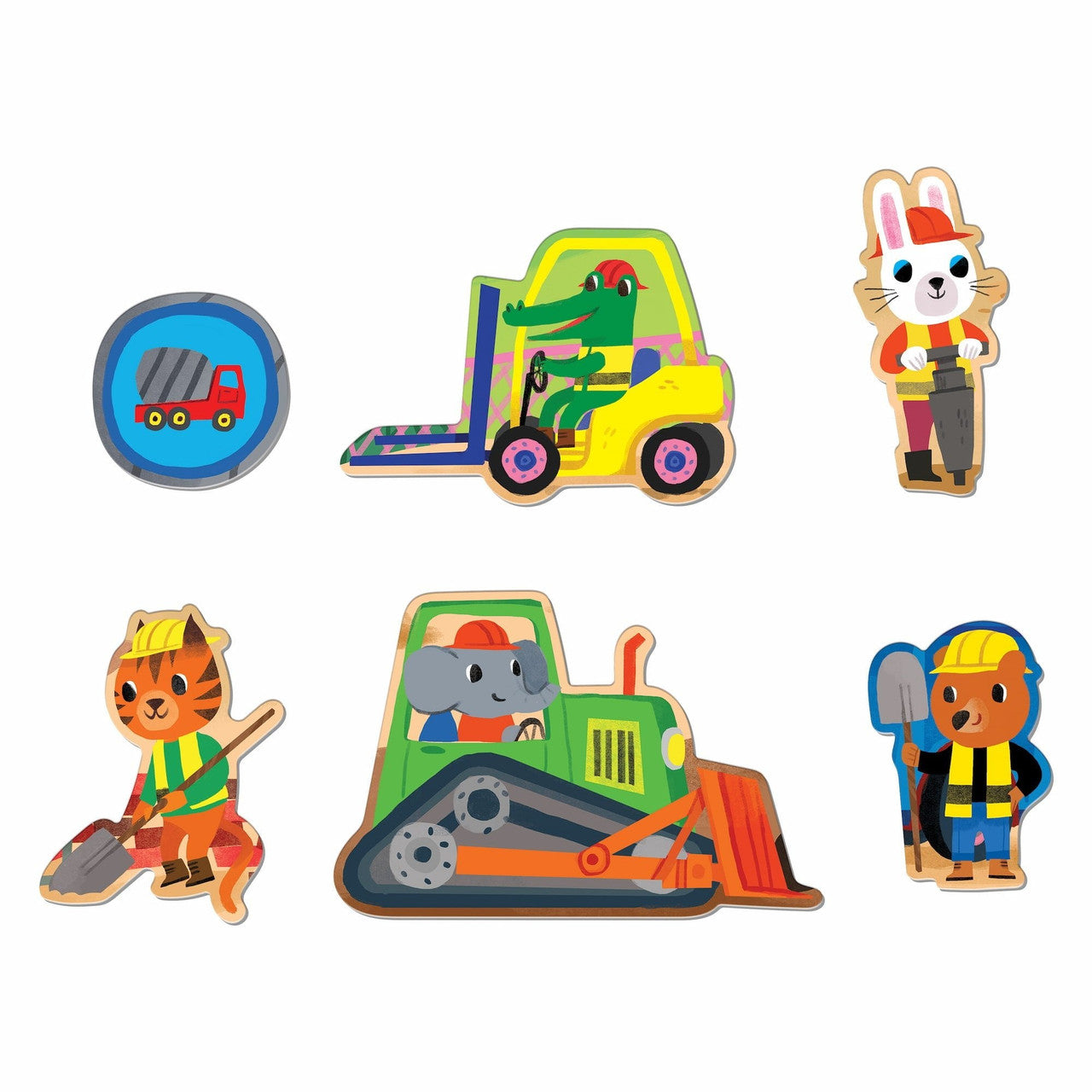 Mudpuppy 25pc - Construction Site Floor Puzzle with Shaped Pieces
