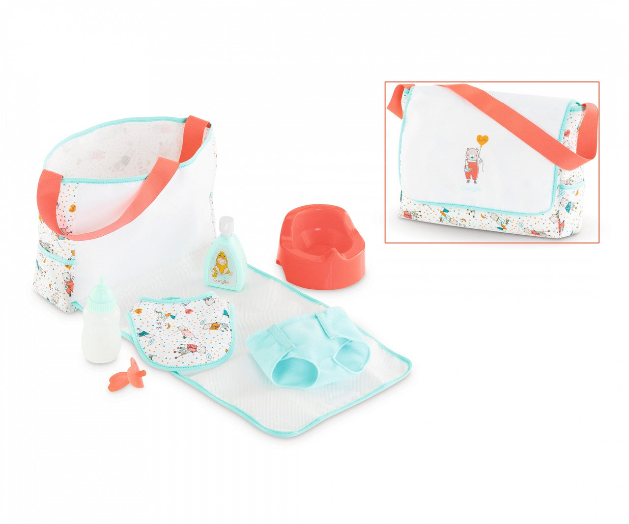 Corolle Mon Grand Poupon - Changing Bag & Accessories Set for 36/42cm Doll