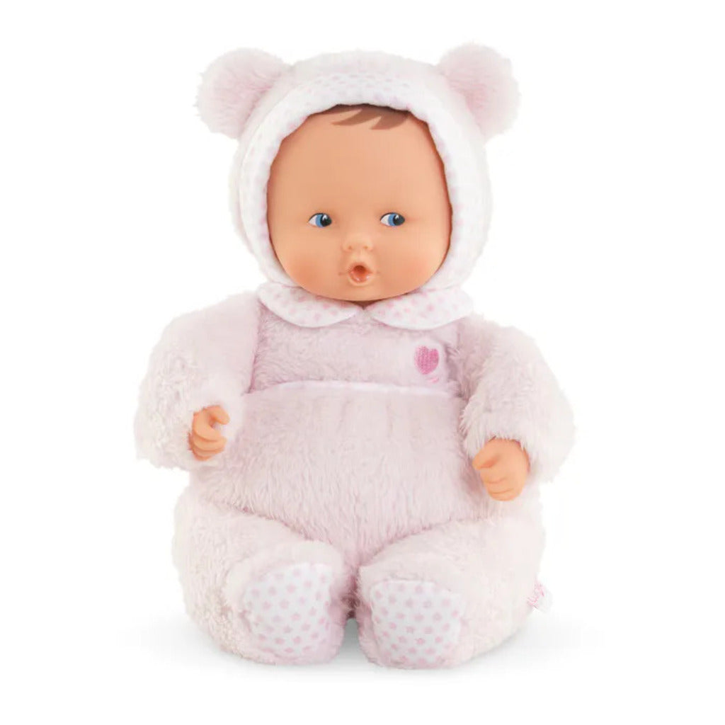Corolle Babibear Starry Dreams 28cm plush baby doll with a soft bear hood, a first comforter doll suitable from birth