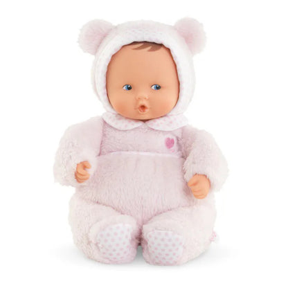 Corolle Babibear Starry Dreams 28cm plush baby doll with a soft bear hood, a first comforter doll suitable from birth