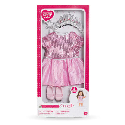 Birthday Princess outfit pieces laid out separately, showing the soft pink fabric and easy closures