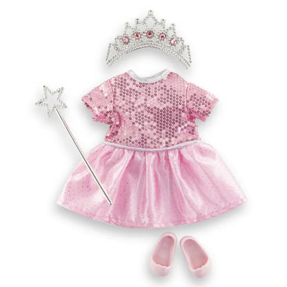 Corolle Birthday Princess outfit set for 36cm Ma Corolle dress-up dolls, a pink multi-piece party look