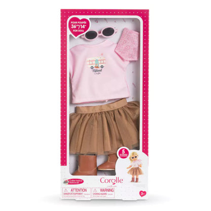 36cm Ma Corolle doll dressed in the Festival outfit set, showing the mesh and polyester pieces layered