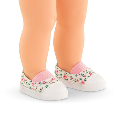 Corolle flowered doll sneakers for 36cm Ma Corolle dress-up dolls, with a flexible sole and strap closure
